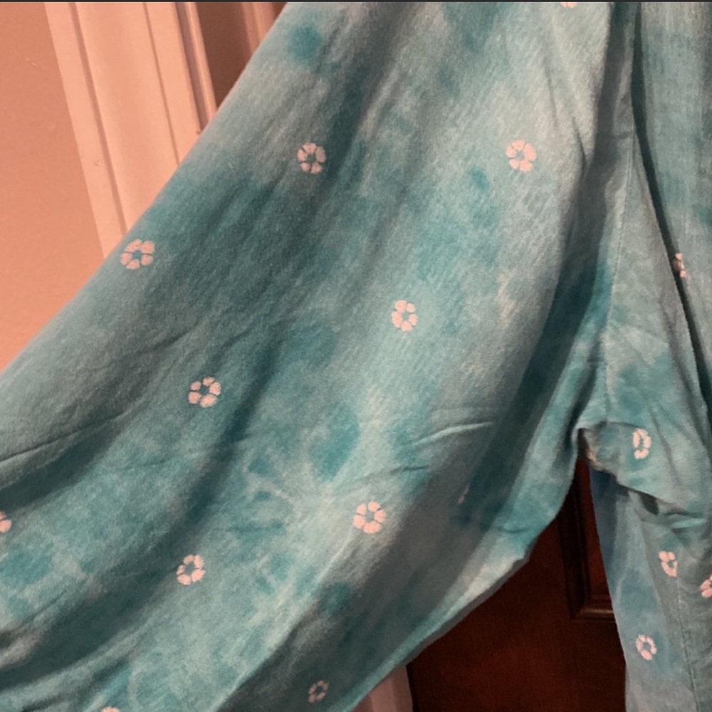 Sonoma Ocean Blue Peasant Top - Picture 5 of 5